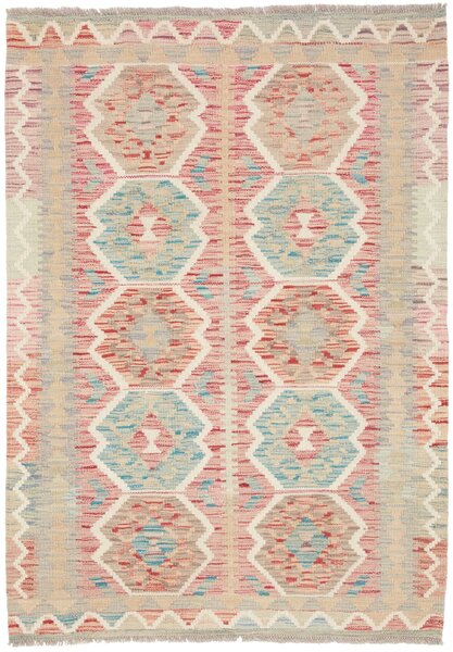 Tappeto Kilim Afghanistan Geometrico Rosa Azzurro 98x138 Cm