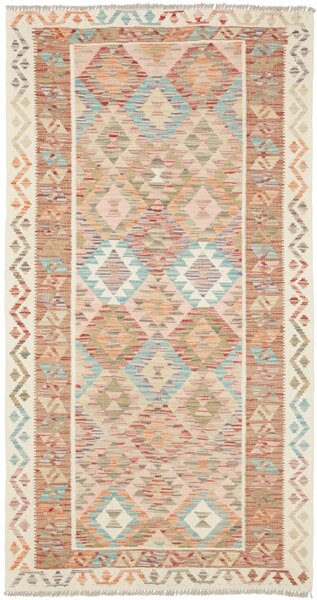 Tappeto Kilim Afghanistan Geometrico Beige Terra 104x184 Cm