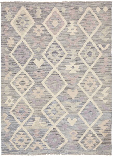 Tappeto Kilim Afghanistan Geometrico Blu Malva 127x173 Cm