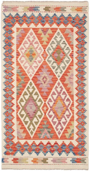 Tappeto Kilim Afghanistan Geometrico Terracotta Beige 100x192 Cm