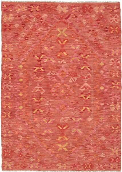 Tappeto Kilim Afghanistan Geometrico Terracotta Arancio 128x185 Cm