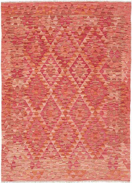 Tappeto Kilim Afghanistan Astratto Rosa Corallo 128x177 Cm