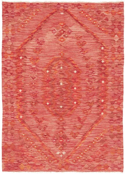 Tappeto Kilim Afghanistan Geometrico Rosso Terracotta 105x149 Cm