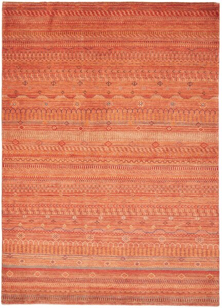 Tappeto Royal Gabbeh Pakistan A Righe Arancio Terracotta Etnico 156x221 Cm
