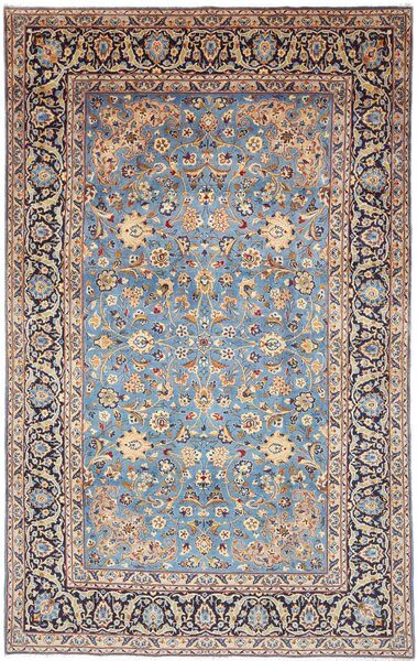 Tappeto Kashan Persia Floreale Azzurro Crema 206x327 Cm
