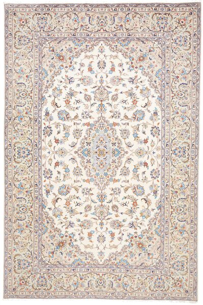 Tappeto Kashan Persia Medaglione Avorio Azzurro 192x300 Cm