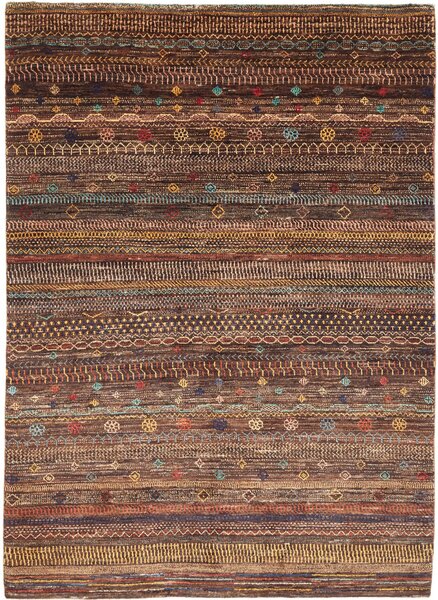 Tappeto Royal Gabbeh Pakistan Geometrico Marrone Multicolore 156x220 Cm