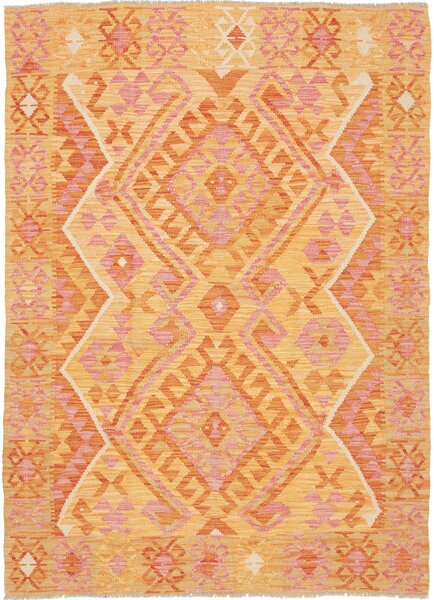 Tappeto Kilim Afghanistan Astratto Arancio Rosa 126x181 Cm