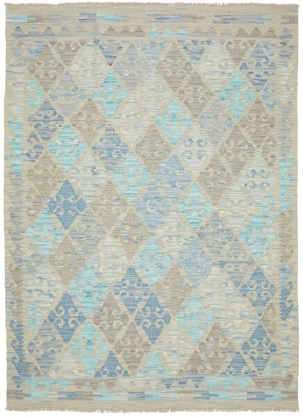 Tappeto Kilim Afghanistan Tribale Beige Azzurro 152x208 Cm