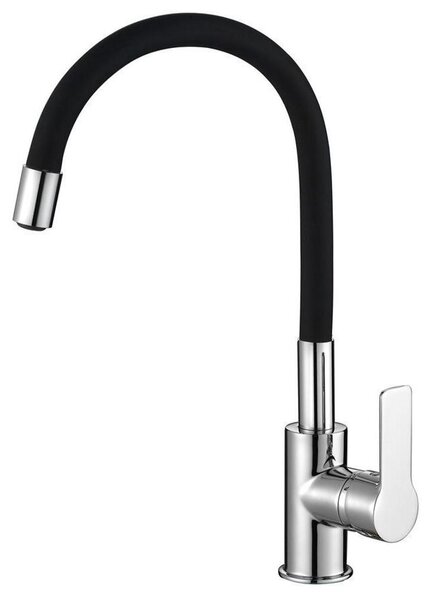 Miscelatore da cucina LORE con bocca flessibile, nero/cromo