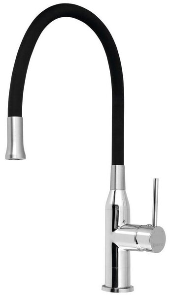 Sapho Baterie - Miscelatore per lavello Sili con braccio flessibile, nero/cromo SR426