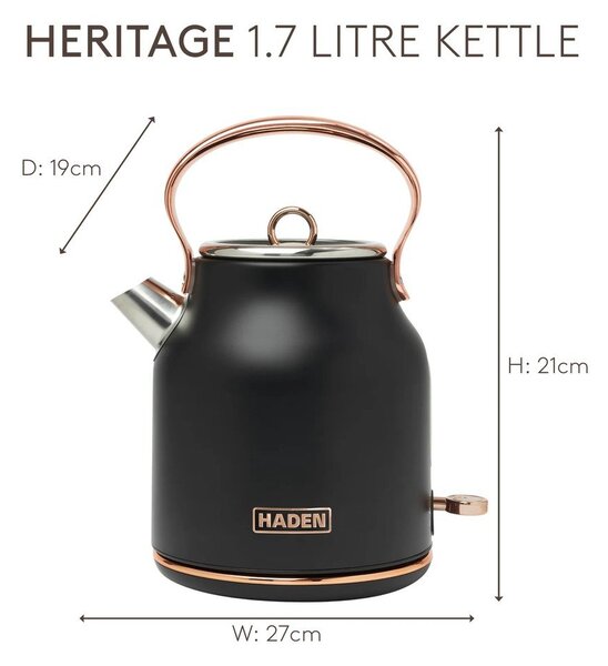 Bollitore nero 1,7 l Heritage – Haden