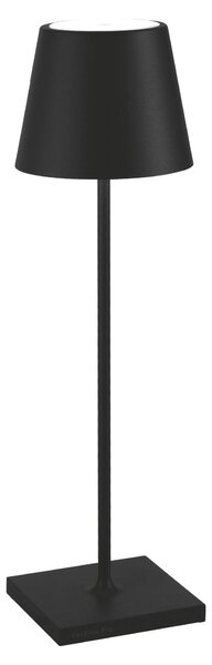 Zafferano Lampada a led da tavolo Poldina Pro Nera ricaricabile e dimmerabile con batteria fino a 12 ore. Da esterno IP65