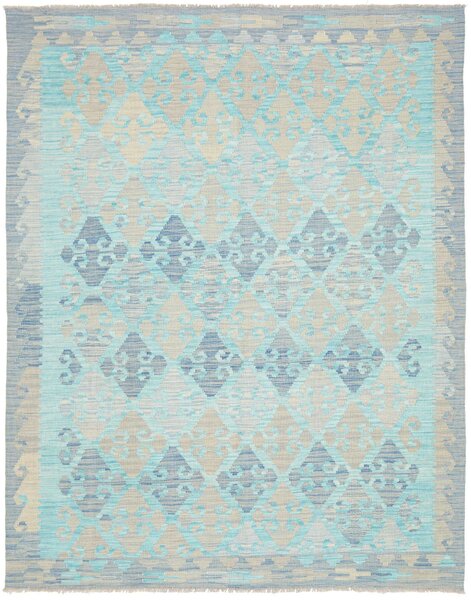 Tappeto Kilim Afghanistan Astratto Blu Azzurro 155x197 Cm