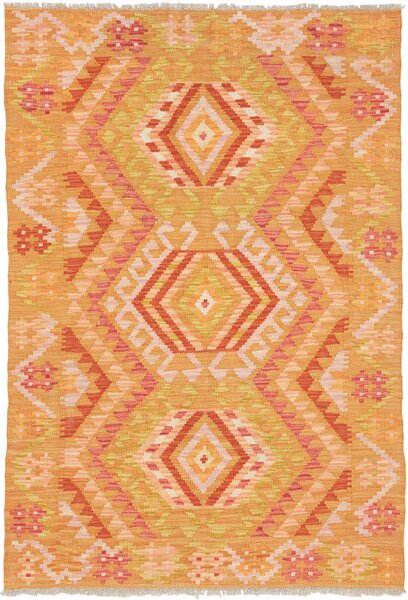 Tappeto Kilim Afghanistan Astratto Arancione Rosa 103x150 Cm