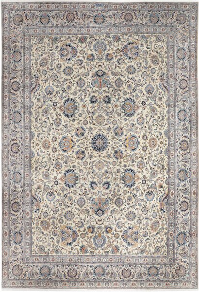 Tappeto Kashan Kork Persia Floreale Crema Blu 408x582 Cm