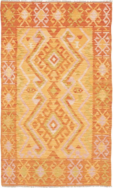 Tappeto Kilim Afghanistan Geometrico Arancione Giallo 98x167 Cm