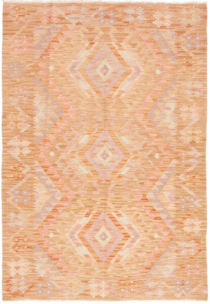 Tappeto Kilim Afghanistan Astratto Arancio Rosa 102x147 Cm