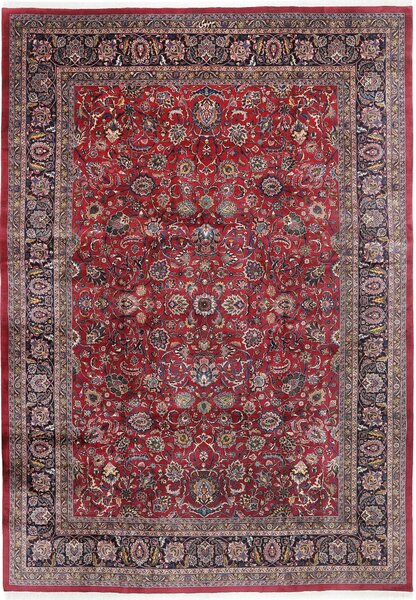 Tappeto Mashad Persia Floreale Rosso Blu 340x495 Cm