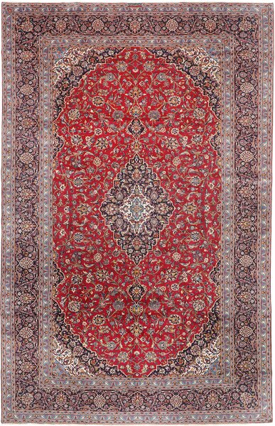 Tappeto Kashan Persia Medaglione Rosso Blu Scuro 310x503 Cm