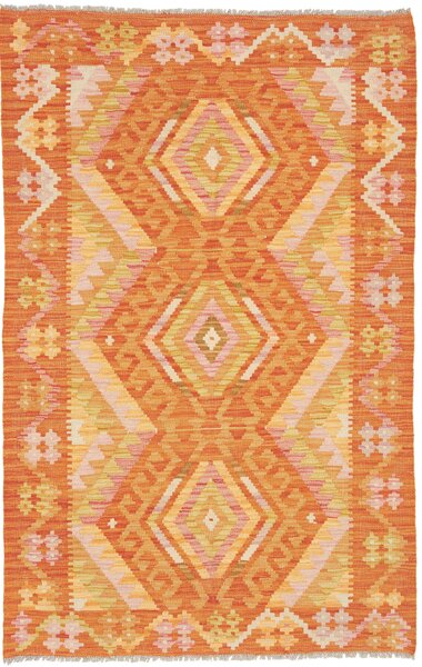 Tappeto Kilim Afghanistan Geometrico Arancio Rosa 98x157 Cm