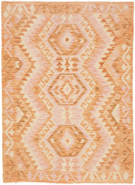 Tappeto Kilim Afghanistan Geometrico Arancio Rosa 105x144 Cm