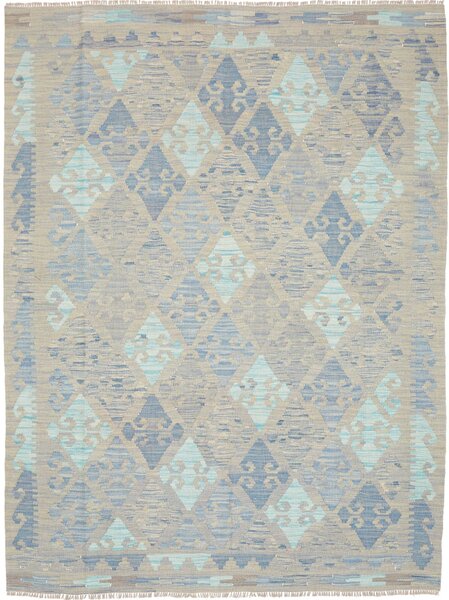 Tappeto Kilim Afghanistan Astratto Beige Blu 150x196 Cm