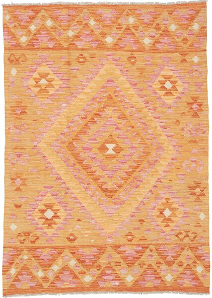 Tappeto Kilim Afghanistan Astratto Arancione Rosa 102x144 Cm