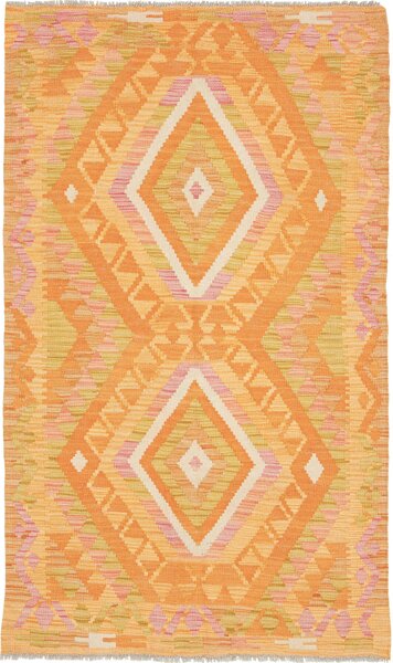 Tappeto Kilim Afghanistan Astratto Arancio Rosa 98x165 Cm