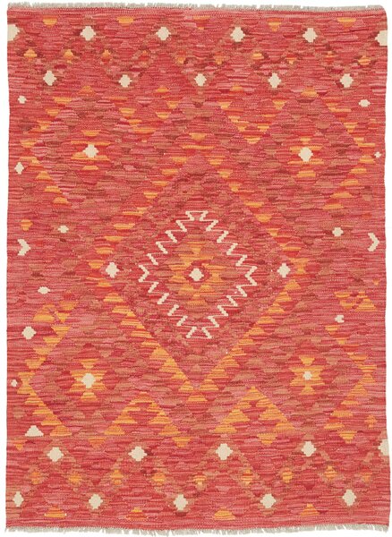 Tappeto Kilim Afghanistan Geometrico Corallo Arancio 106x144 Cm