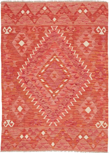 Tappeto Kilim Afghanistan Geometrico Terracotta Rosso 102x147 Cm