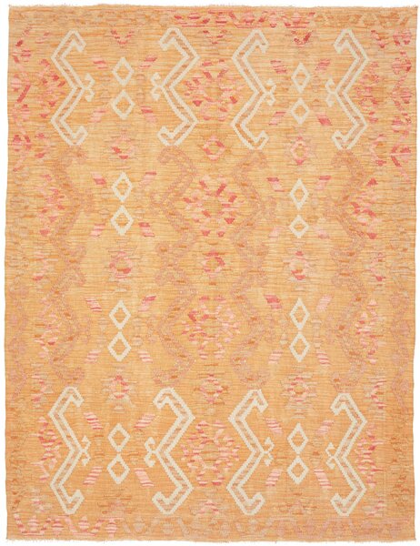 Tappeto Kilim Afghanistan Geometrico Arancio Pesca Rosa 155x201 Cm