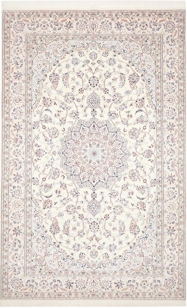 Tappeto Nain 9la Persia Medaglione Avorio Blu 210x332 Cm