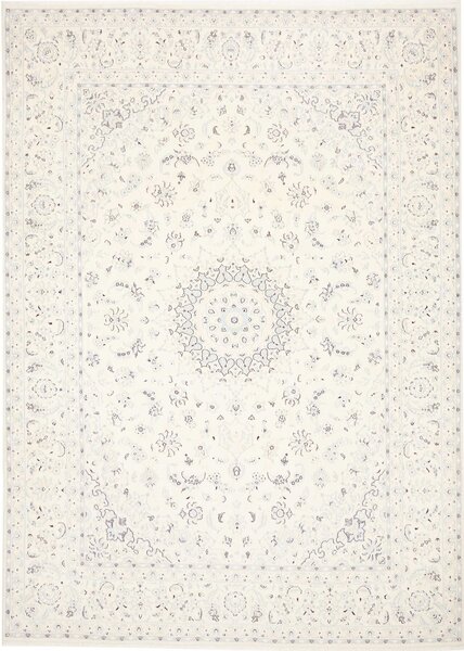 Tappeto Nain 9la Persia Floreale Bianco Crema Azzurro 250x345 Cm