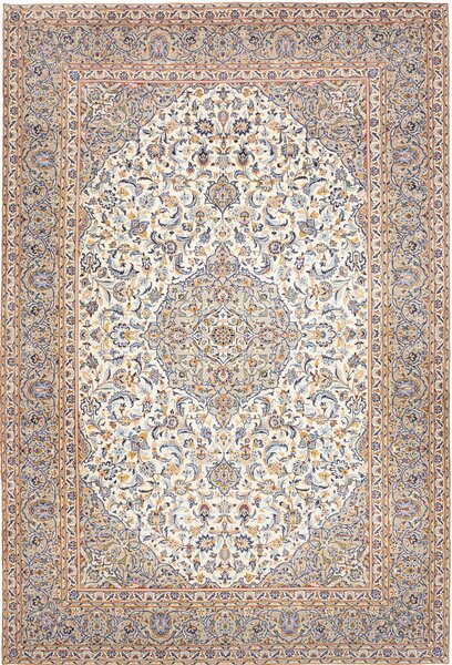 Tappeto Kashan Persia Medaglione Avorio Blu 250x346 Cm