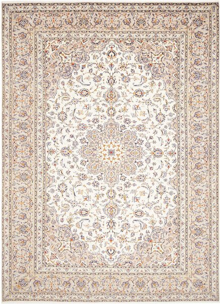 Tappeto Kashan Persia Medaglione Crema Avorio Policromo 260x387 Cm