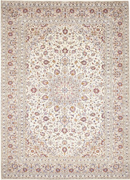 Tappeto Kashan Persia Medaglione Crema Rosso 253x340 Cm
