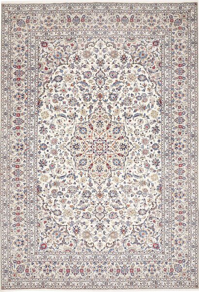 Tappeto Kashan Persia Medaglione Crema Blu 245x360 Cm