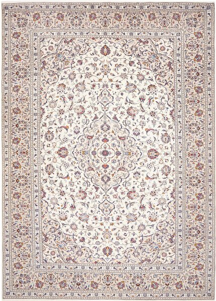 Tappeto Kashan Persia Medaglione Avorio Blu 250x357 Cm