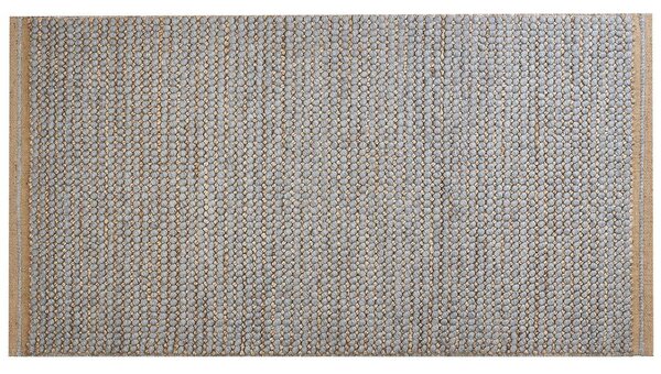 Tappeto moderno in lana intrecciata a mano 80 x 150 cm grigio salotto camera da letto accessorio Beliani