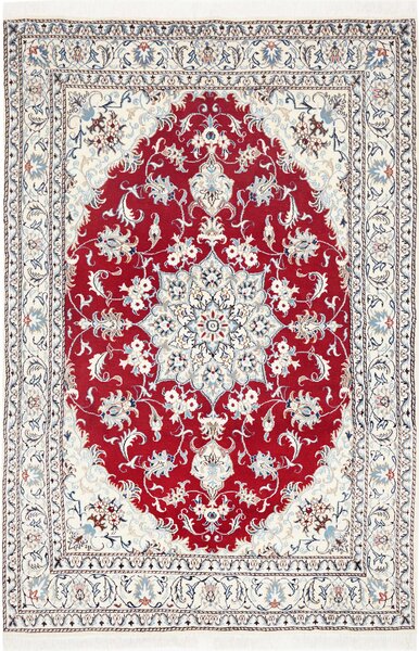Tappeto Nain Kashmar Persia Medaglione Rosso Crema 162x239 Cm