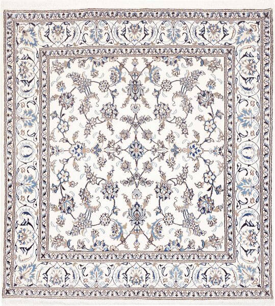 Tappeto Nain Kashmar Persia Astratto Avorio Blu 195x206 Cm