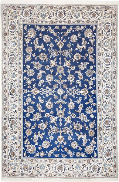 Tappeto Nain Kashmar Persia Floreale Blu Crema 201x300 Cm