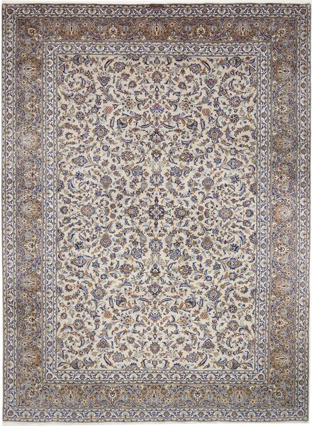 Tappeto Kashan Persia Floreale Avorio Blu 294x398 Cm