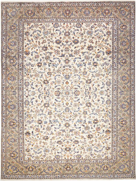 Tappeto Kashan Kork Persia Floreale Crema Blu 293x383 Cm