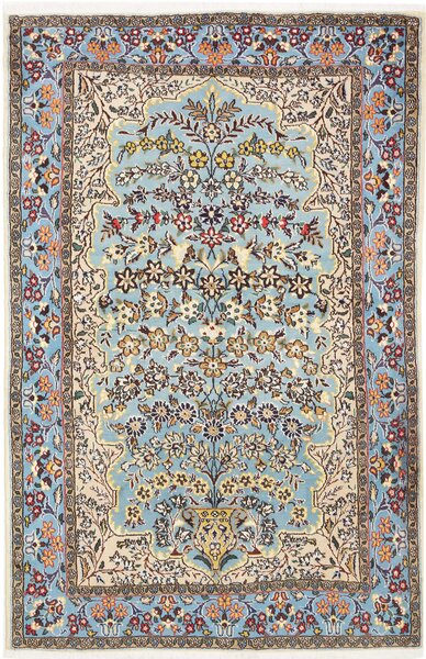 Tappeto Ghom Persia Floreale Azzurro Cielo Crema 100x155 Cm