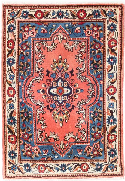 Tappeto Sarough Persia Medaglione Salmone Blu 63x90 Cm