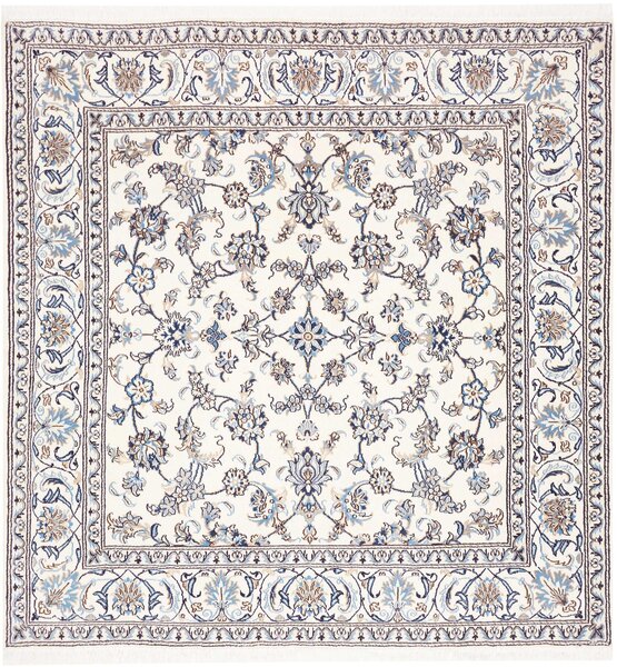 Tappeto Nain Kashmar Persia Floreale Avorio Blu 198x200 Cm