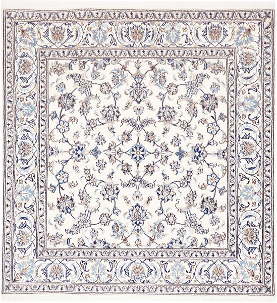 Tappeto Nain Kashmar Persia Floreale Panna Blu 198x208 Cm