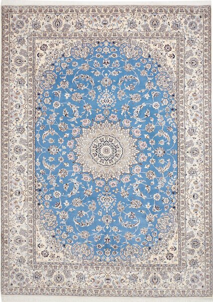 Tappeto Nain 9la Persia Medaglione Azzurro Crema 250x348 Cm